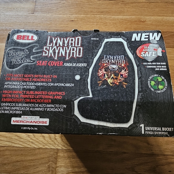 Lynyrd Skynyrd Rockn Ride Black BellBrand Universal Bucket Seat Cover New in Box - Picture 12 of 13